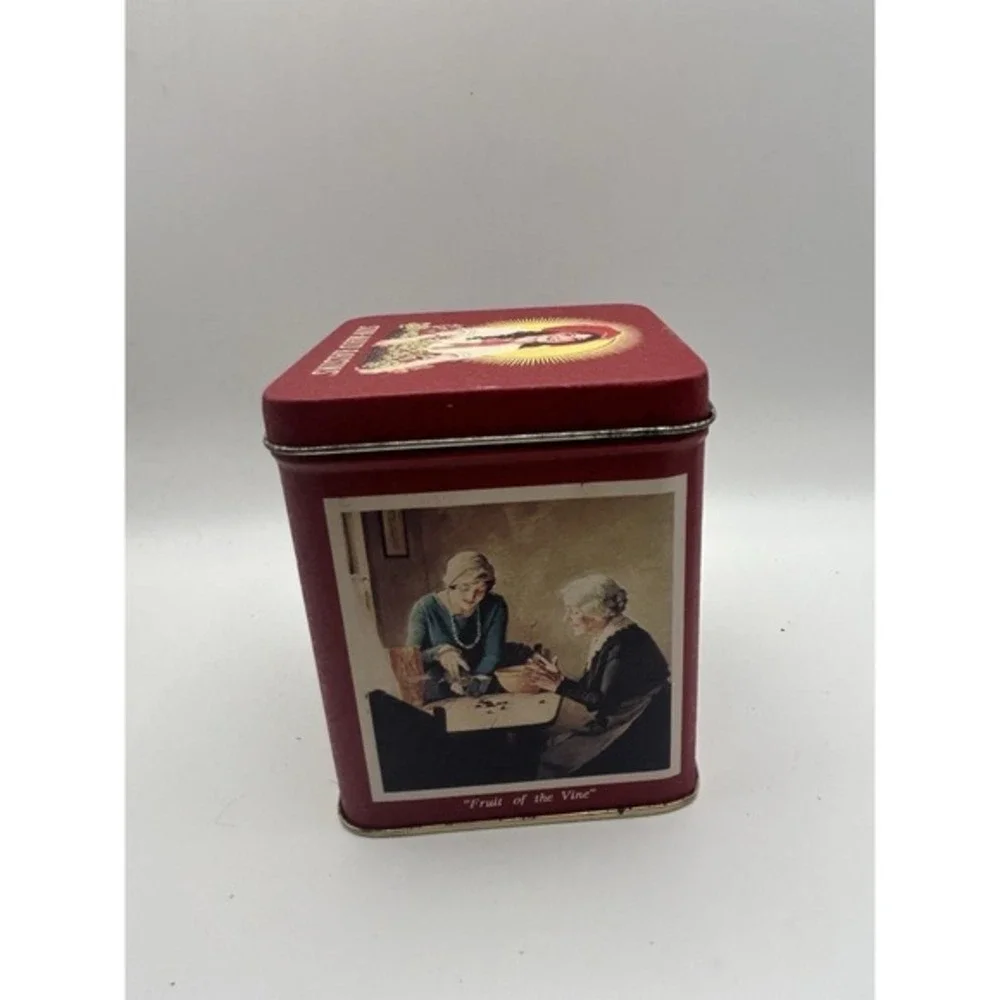 Vintage‎ Sun-Maid Raisins Collector Tin Empty Picture Graphic Fruit Of The Vine